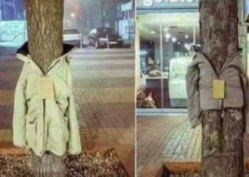 Λάρισα: Ντύνουν τα δέντρα με μπουφάν για καλό σκοπό